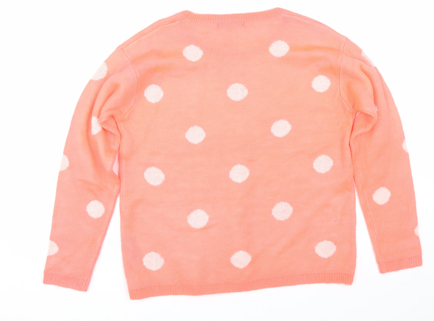 George Womens Orange Polka Dot  Pullover Jumper Size 14