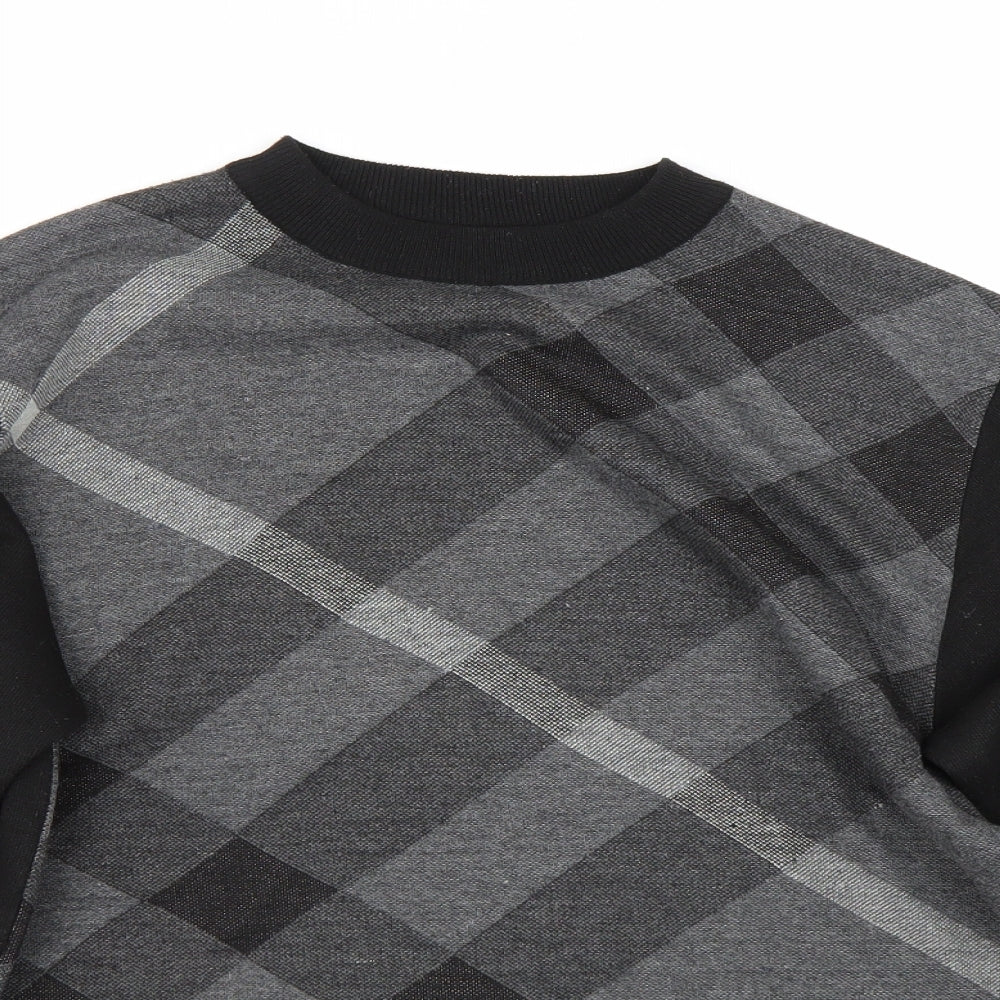 JJ Willis Mens Black Plaid  Pullover Jumper Size L