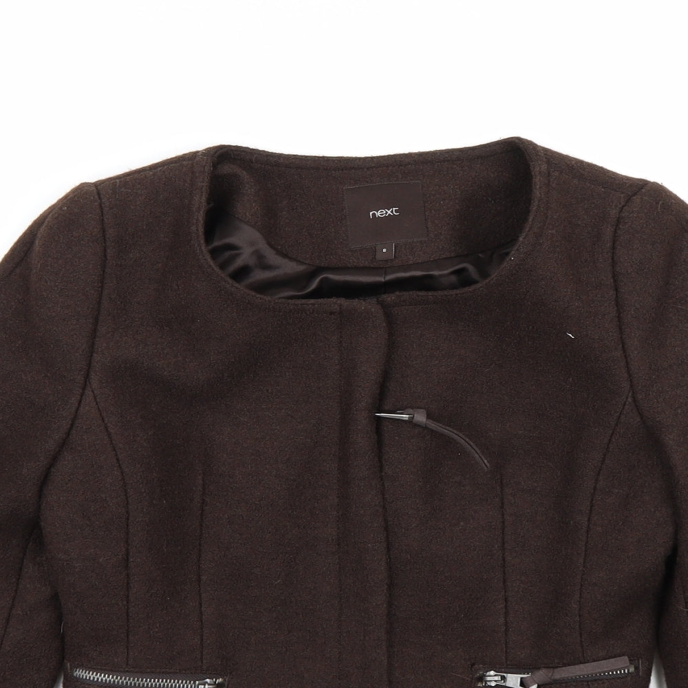 NEXT Womens Brown   Overcoat Coat Size 8