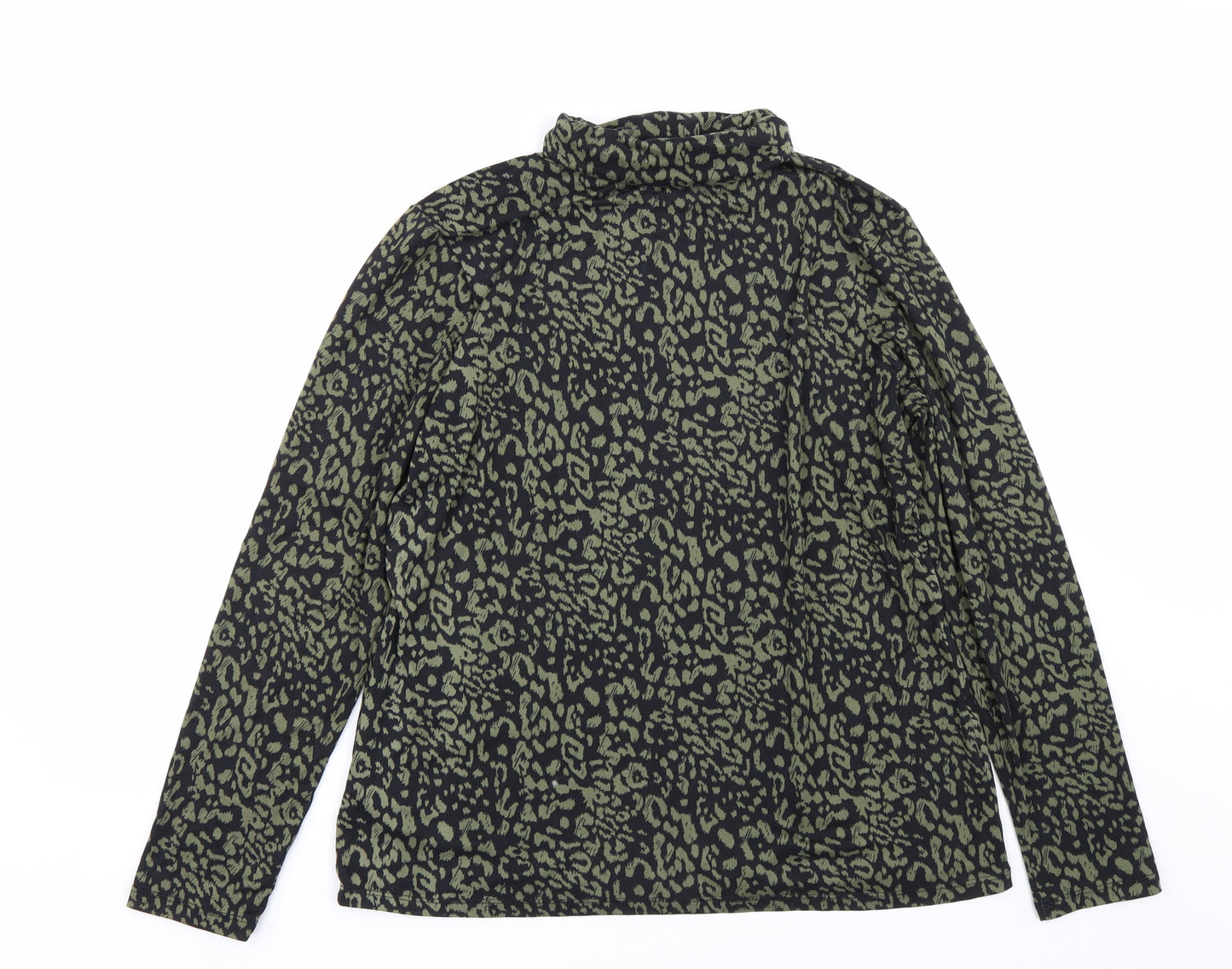 PEP&co Womens Green Animal Print  Basic T-Shirt Size 18