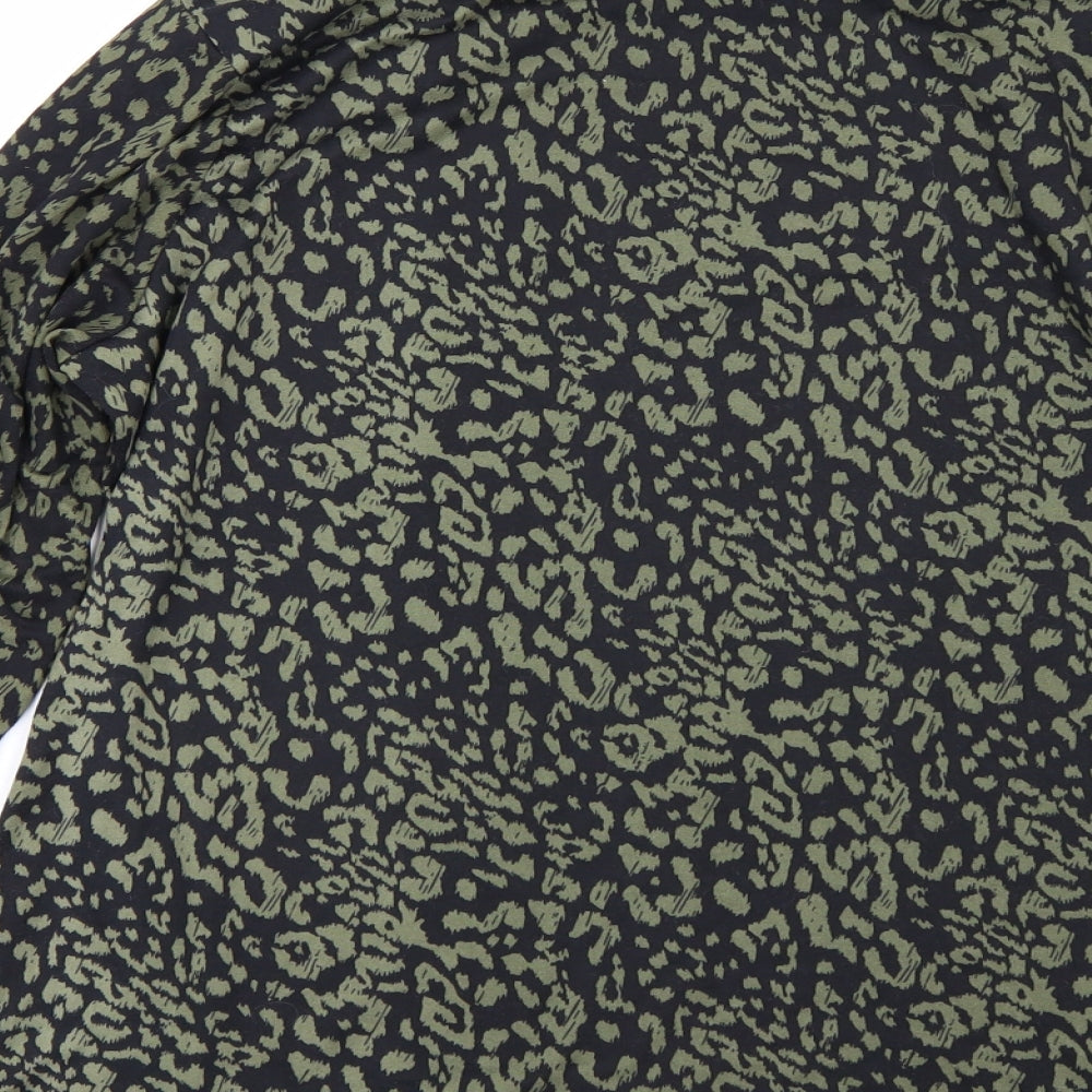 PEP&co Womens Green Animal Print  Basic T-Shirt Size 18