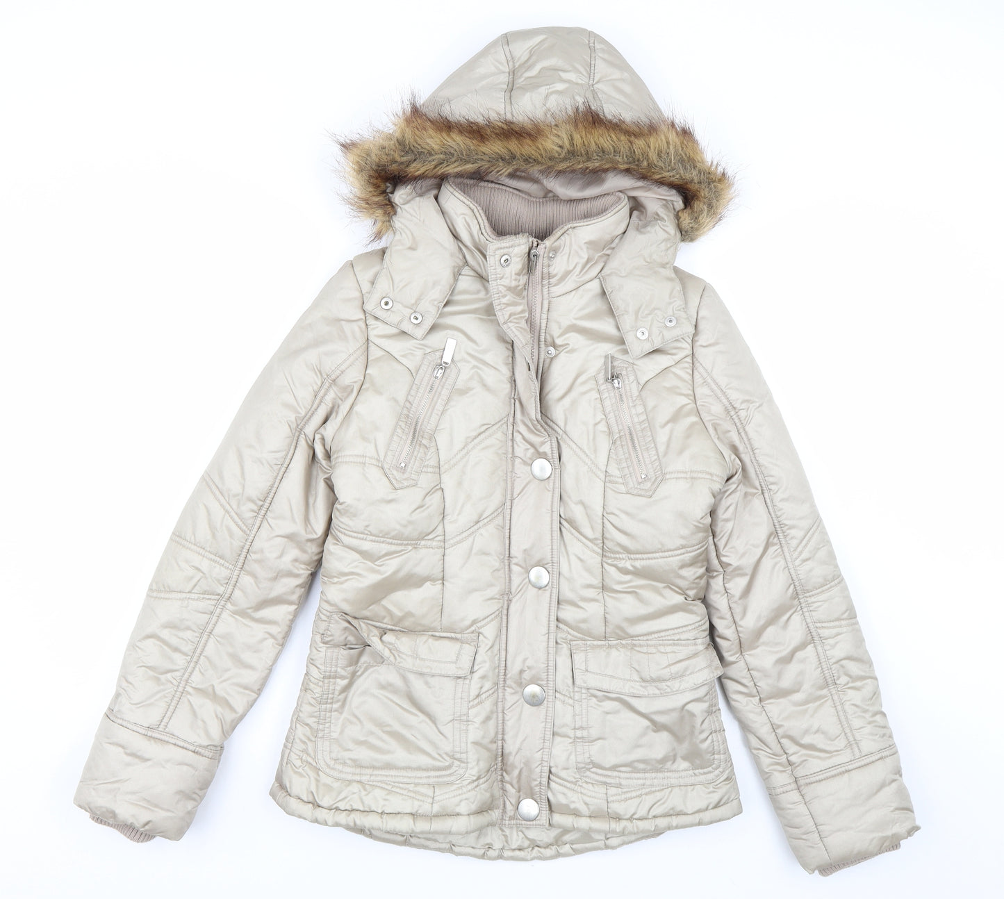 George Womens Gold   Parka Coat Size 8
