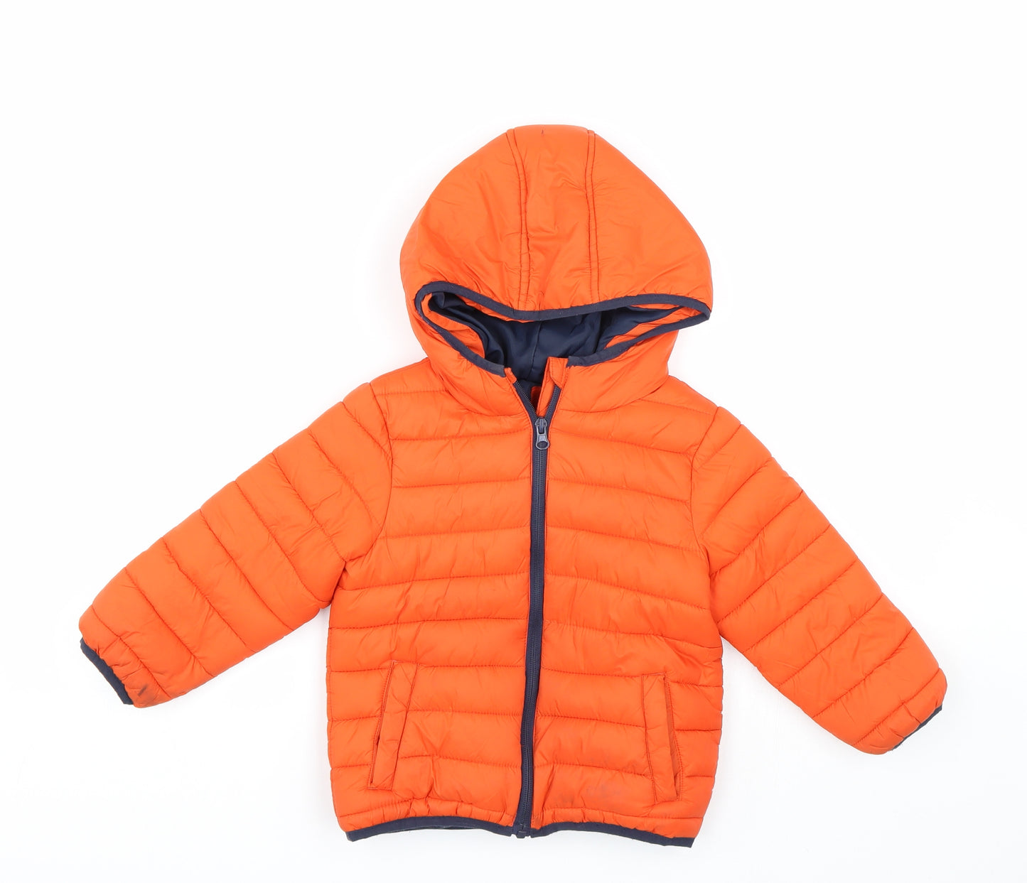 F&F Boys Orange   Puffer Jacket Coat Size 3-4 Years