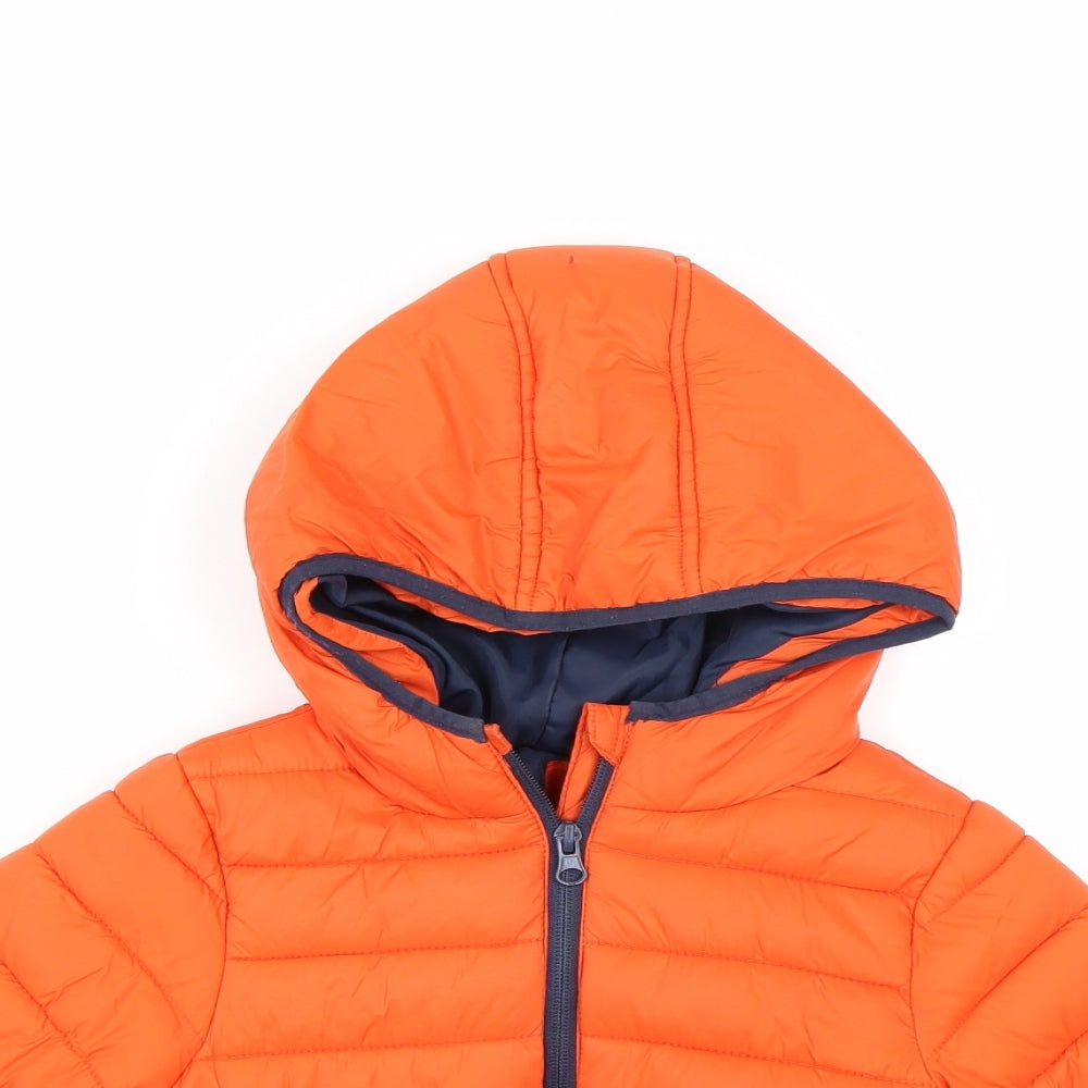 F&F Boys Orange   Puffer Jacket Coat Size 3-4 Years