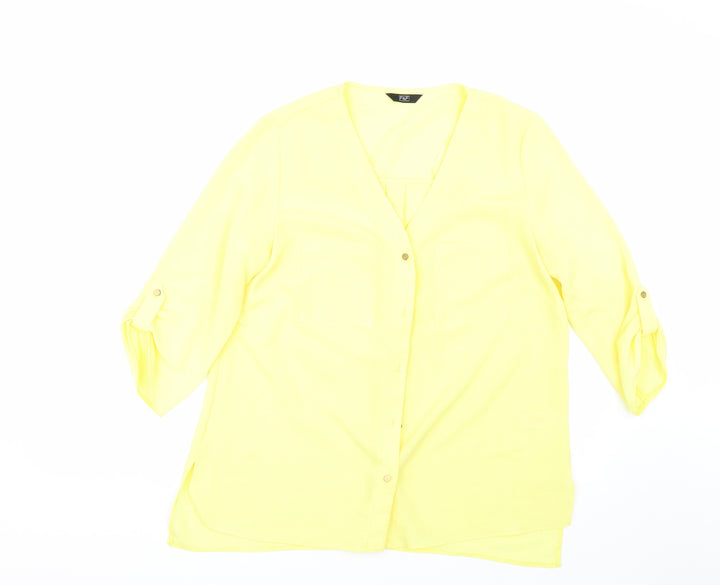 F&F Womens Yellow Basic Blouse Size 12