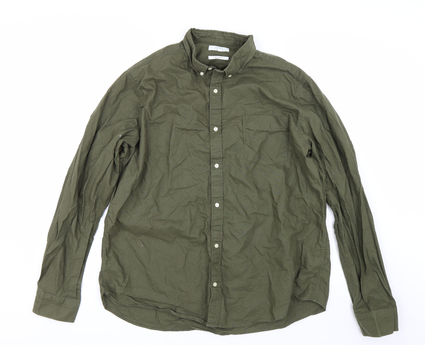 NEXT Mens Green    Button-Up Size 2XL