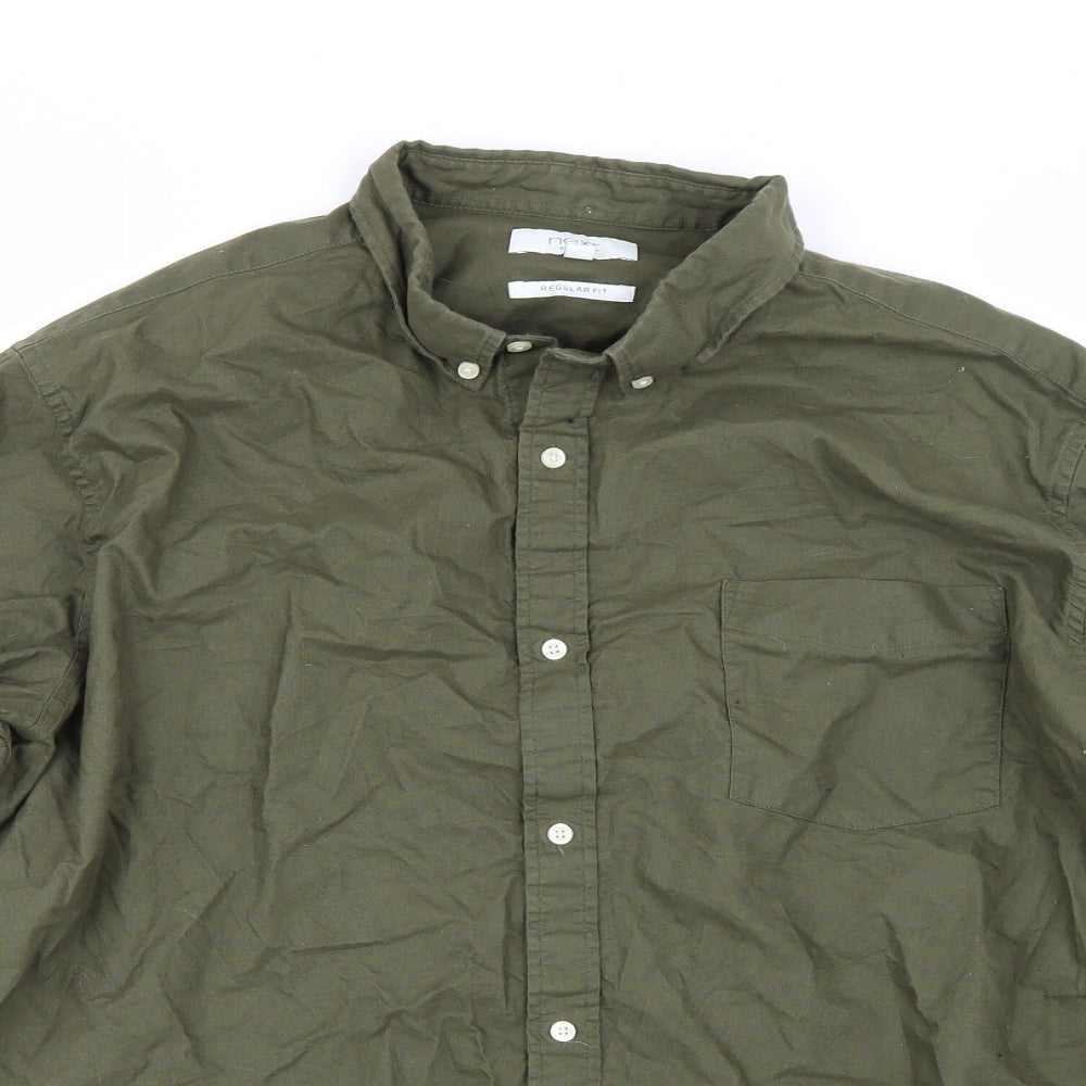 NEXT Mens Green    Button-Up Size 2XL