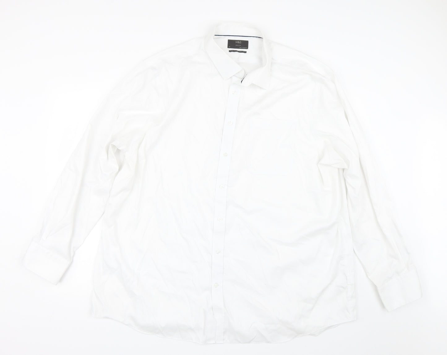 M&S Mens White    Dress Shirt Size 19