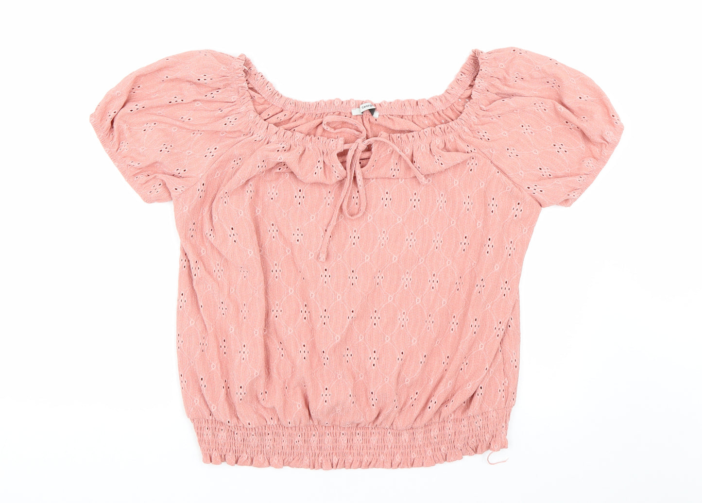 George Womens Pink Floral  Basic T-Shirt Size 18
