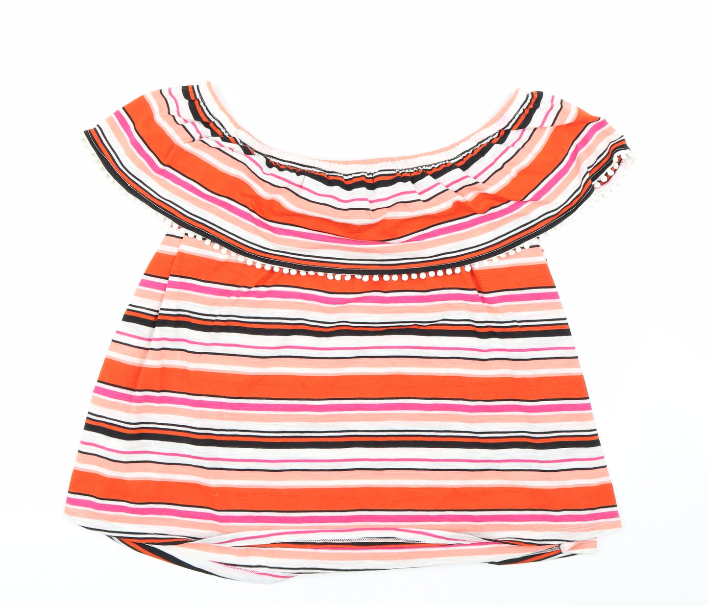 F&F Womens Multicoloured Striped  Basic T-Shirt Size 16