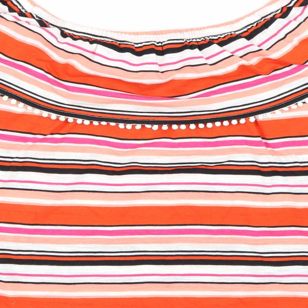 F&F Womens Multicoloured Striped  Basic T-Shirt Size 16