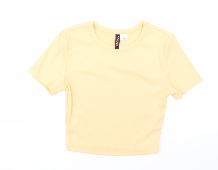 H&M Womens Orange   Cropped T-Shirt Size XS