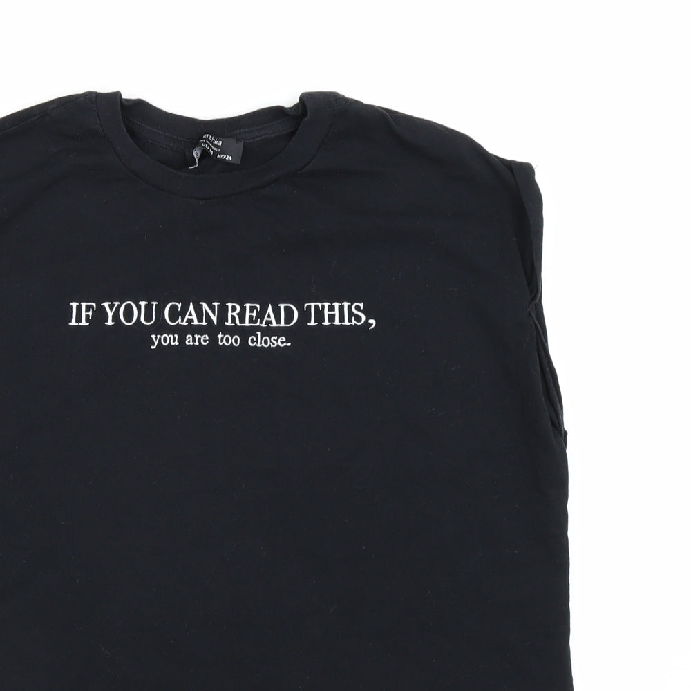 Bershka Womens Black   Basic T-Shirt Size XS