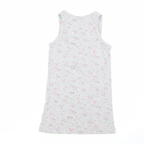 Milk & Honey Girls Grey Floral  Top Pyjama Top Size 7-8 Years