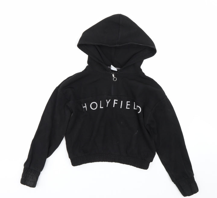 Holyfield Girls Black   Pullover Hoodie Size 8-9 Years