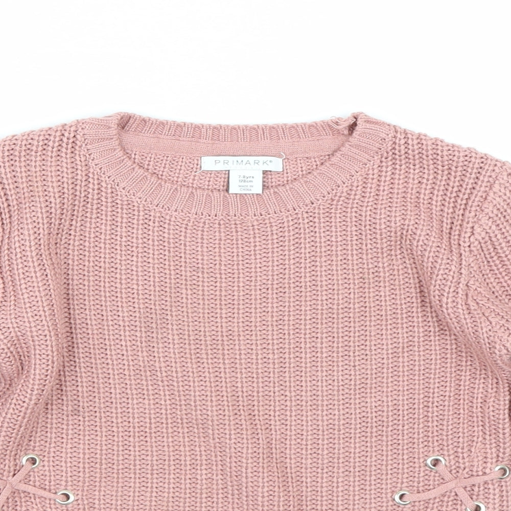 Primark Girls Pink   Pullover Jumper Size 7-8 Years