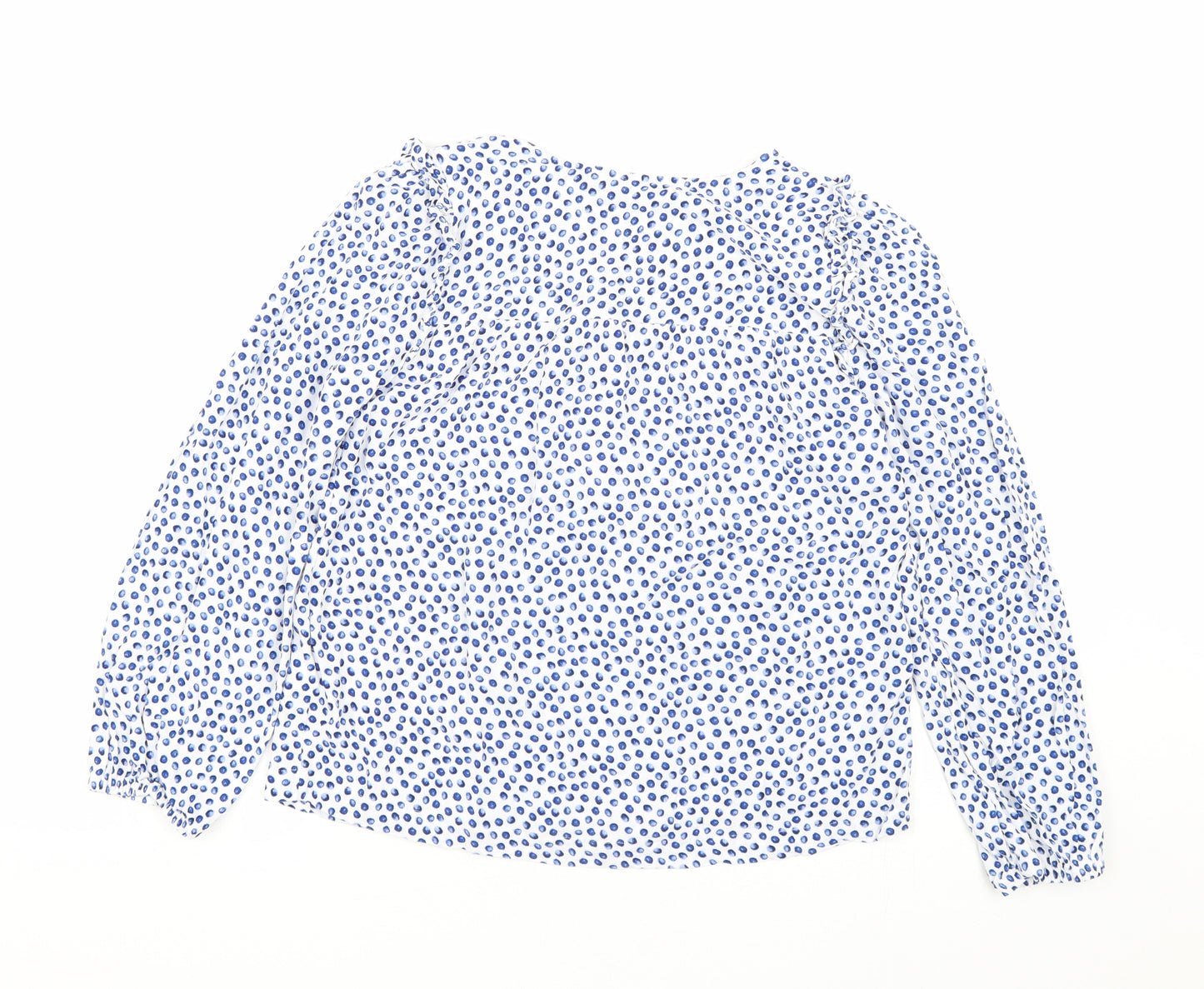 M&S Womens Blue Polka Dot  Basic T-Shirt Size 8