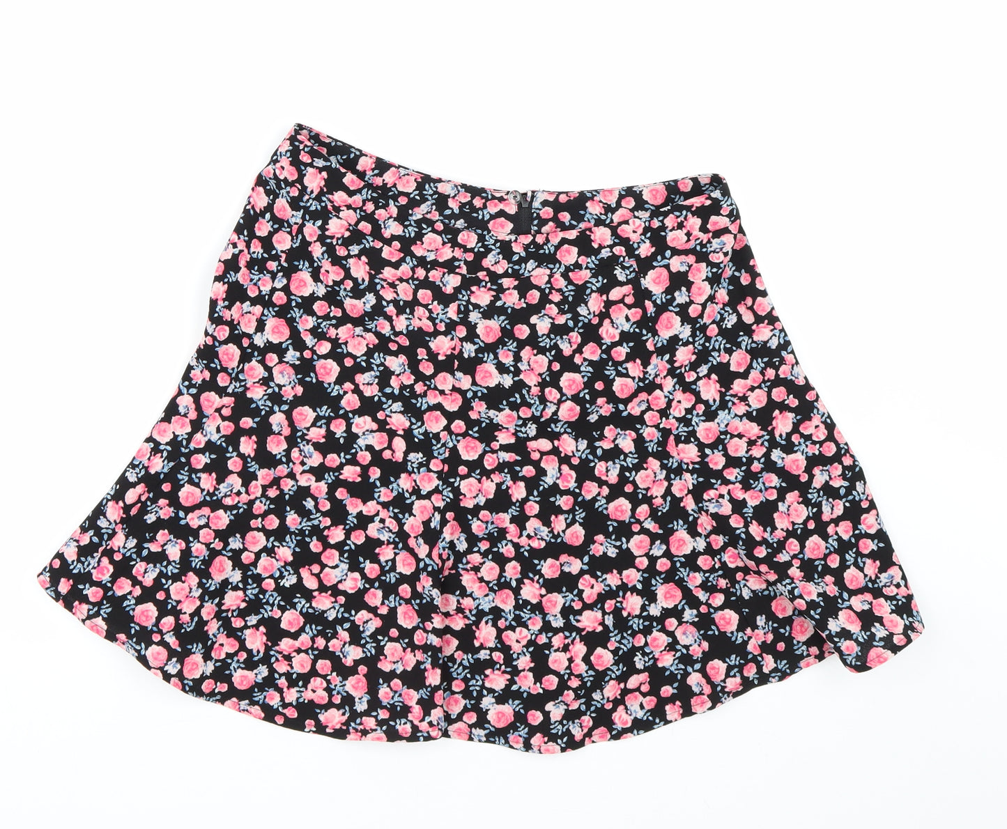 H&M Womens Black Floral  Mini Skirt Size 10