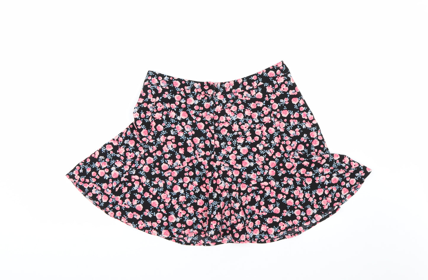 H&M Womens Black Floral  Mini Skirt Size 10