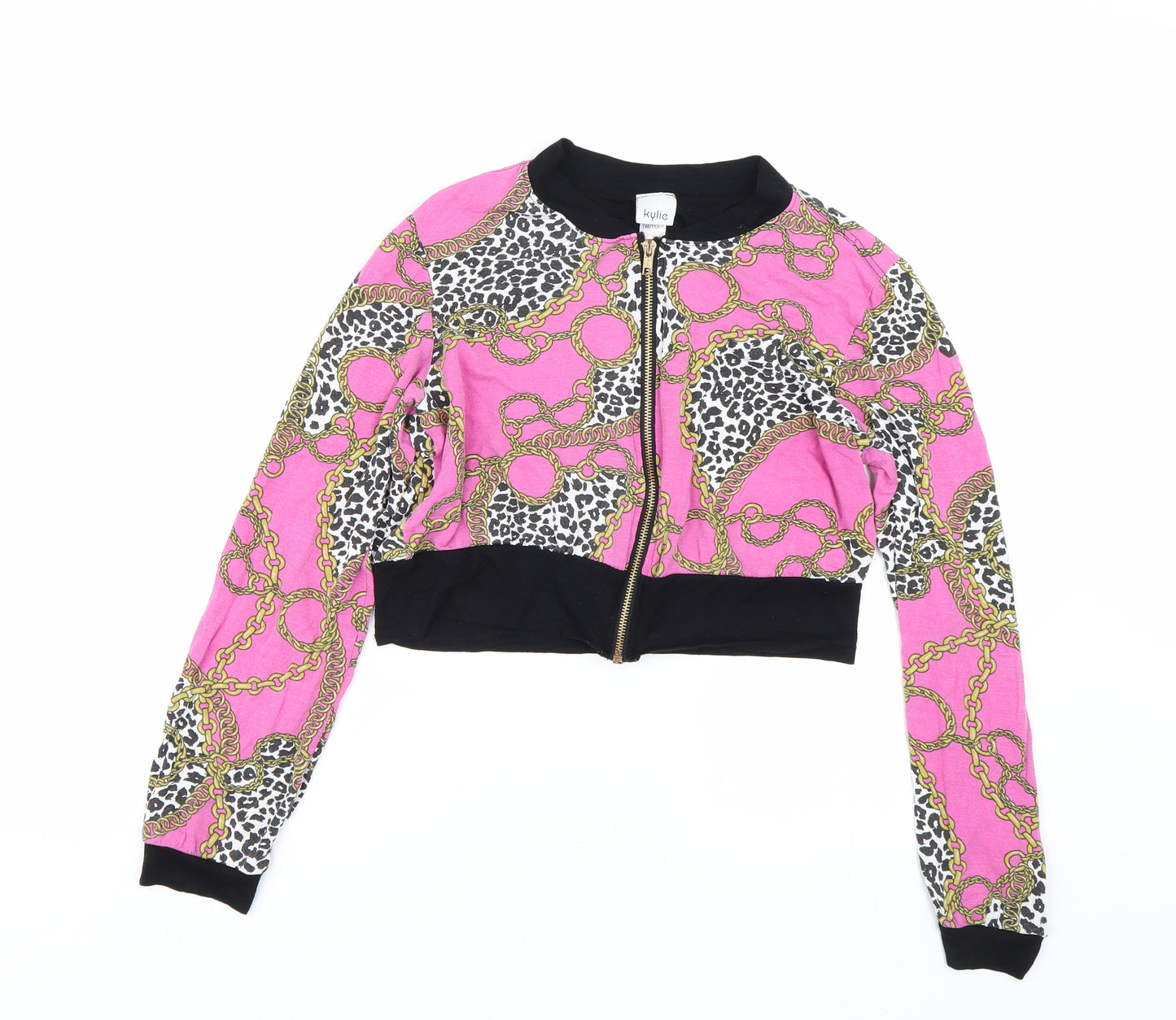 Kylie Girls Pink Animal Print  Jacket  Size 11-12 Years