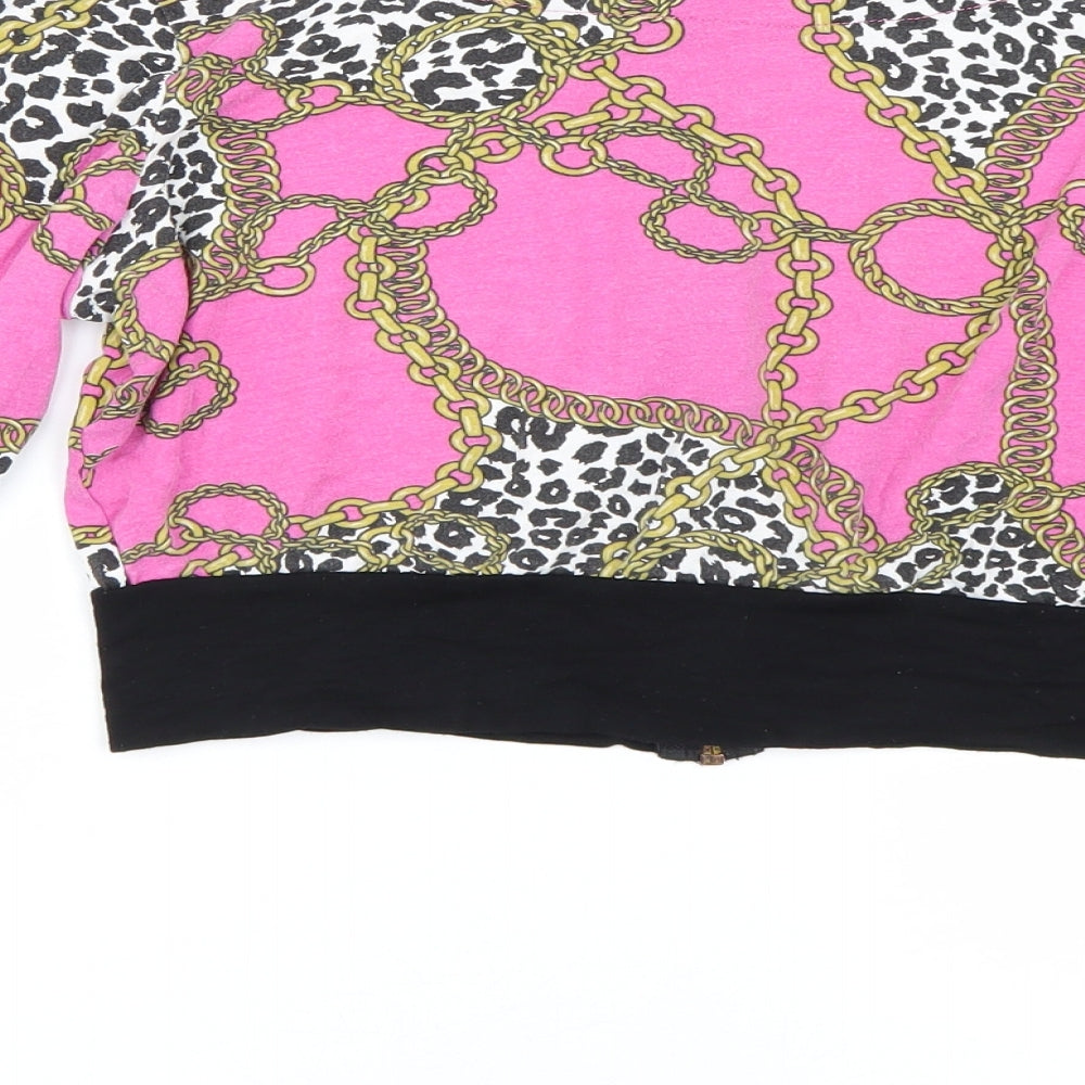 Kylie Girls Pink Animal Print  Jacket  Size 11-12 Years
