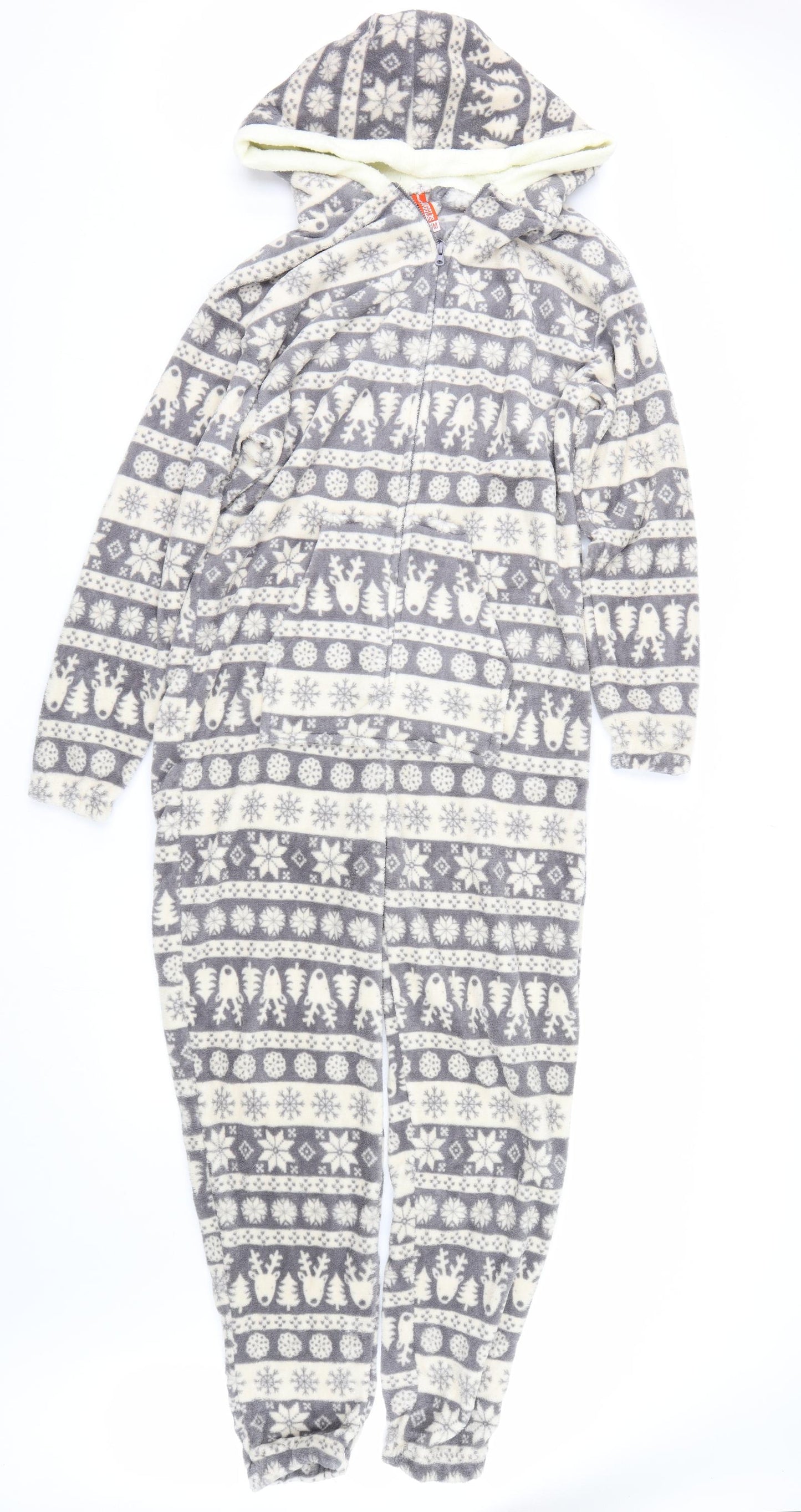 Sweet snuggles Womens Grey Fair Isle  Cami One Piece Size S