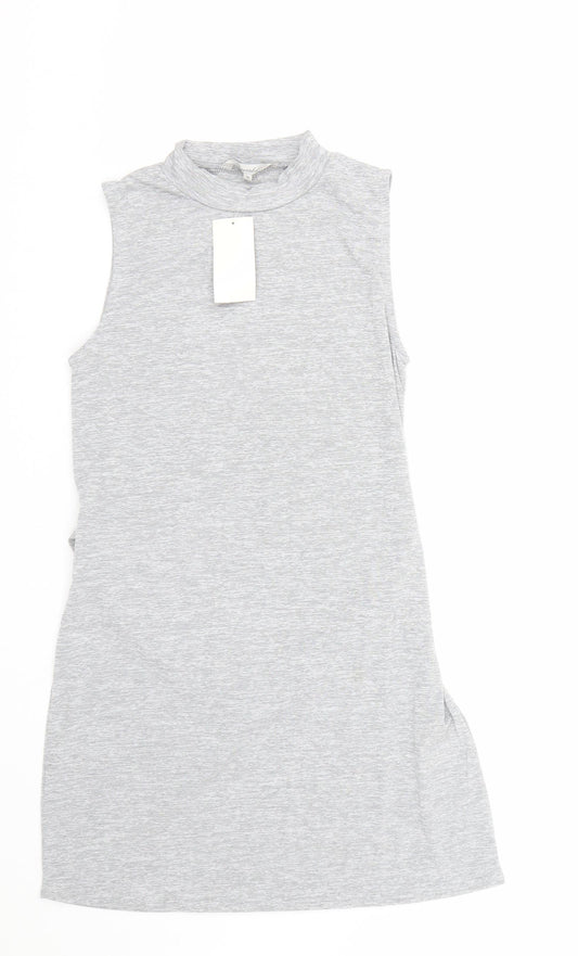Front view of Peacocks women’s grey tank dress, size UK 10