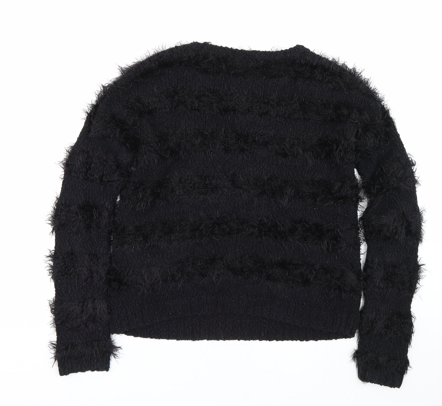 Topshop Womens Black Striped  Pullover Jumper Size 8