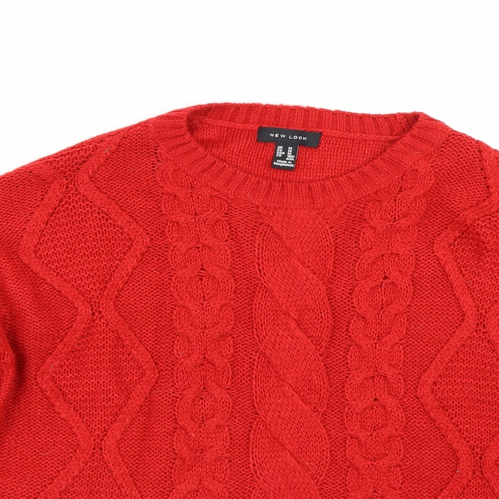 New Look Womens Red   Pullover Jumper Size M