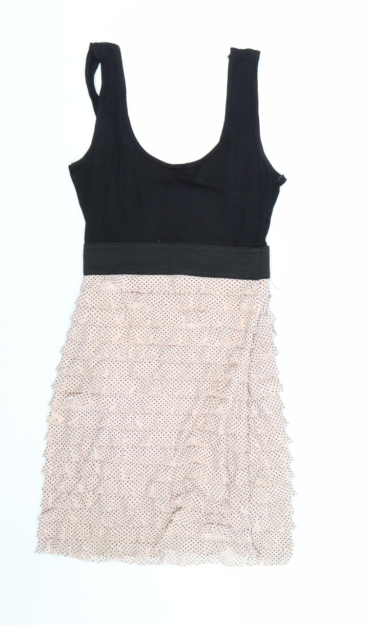 New Look Womens Pink Polka Dot  Tank Dress  Size 8