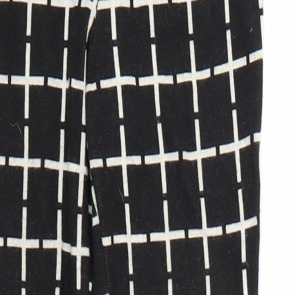 Topshop Womens Black Check  Capri Leggings Size 8 L28 in