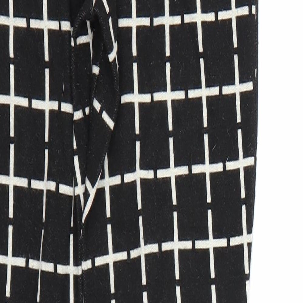 Topshop Womens Black Check  Capri Leggings Size 8 L28 in
