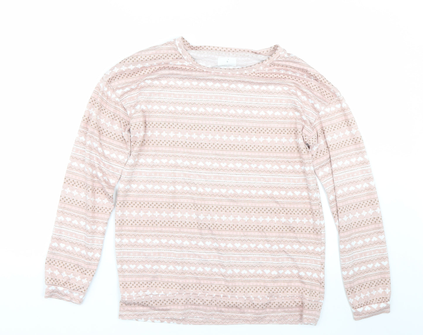 Matalan Womens Pink Fair Isle  Top Pyjama Top Size M