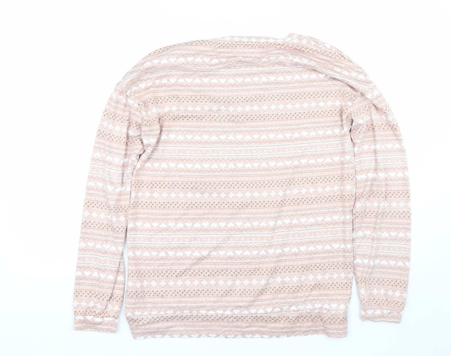 Matalan Womens Pink Fair Isle  Top Pyjama Top Size M