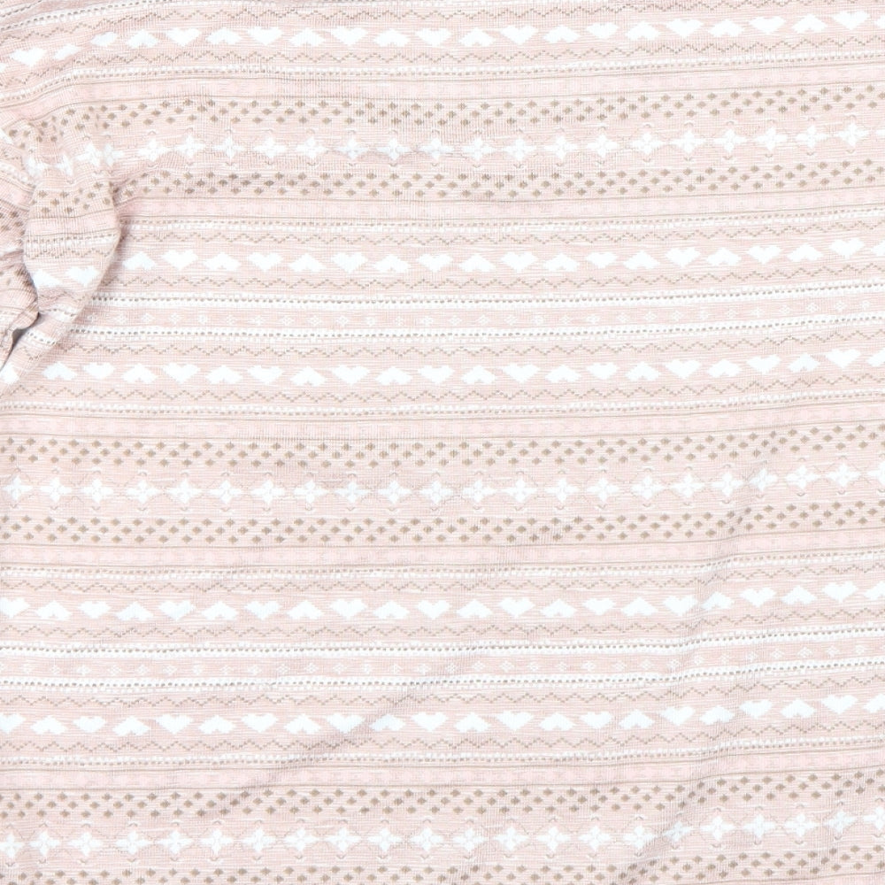 Matalan Womens Pink Fair Isle  Top Pyjama Top Size M