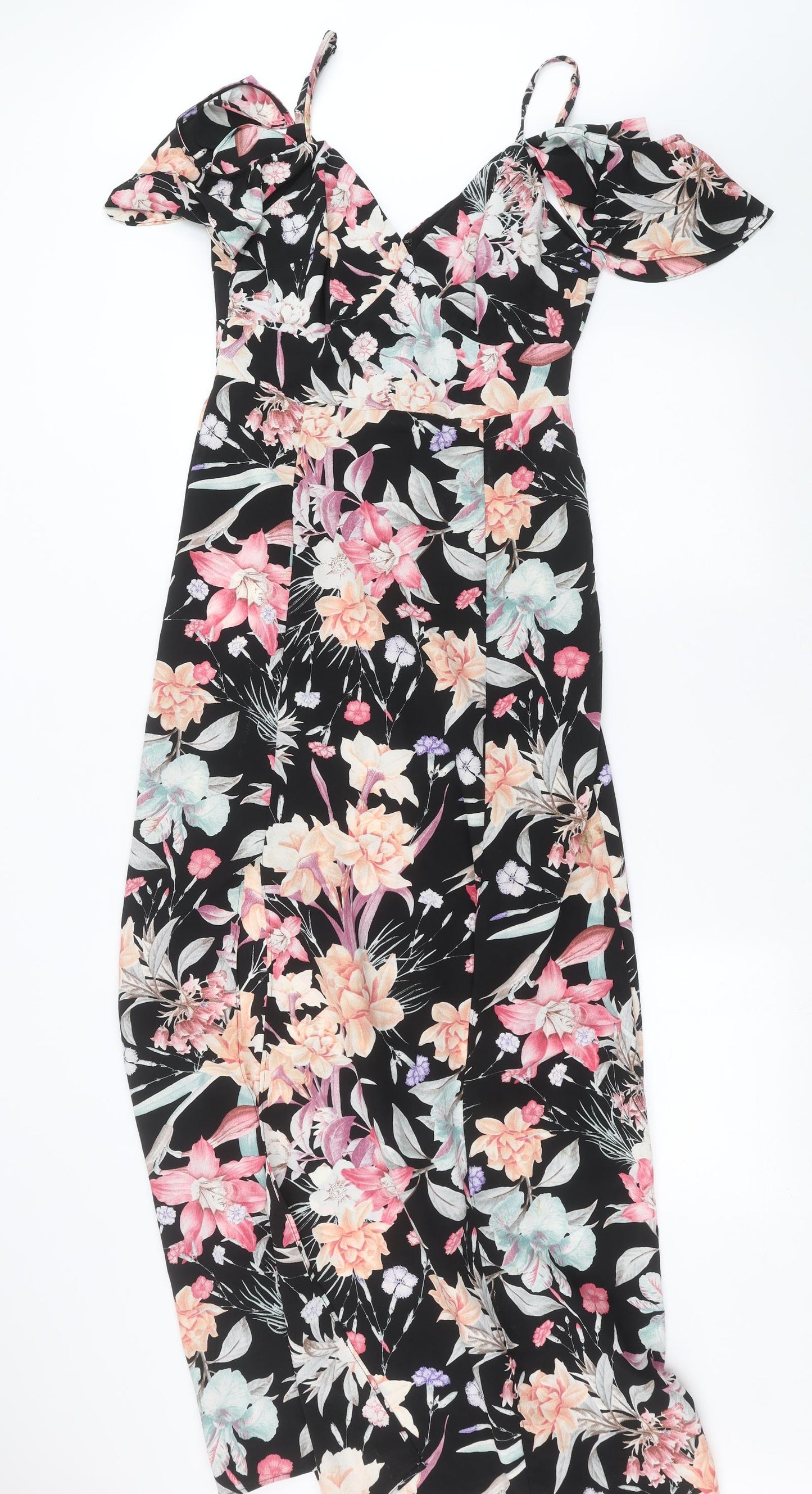 New Look Womens Black Floral  Maxi  Size 10