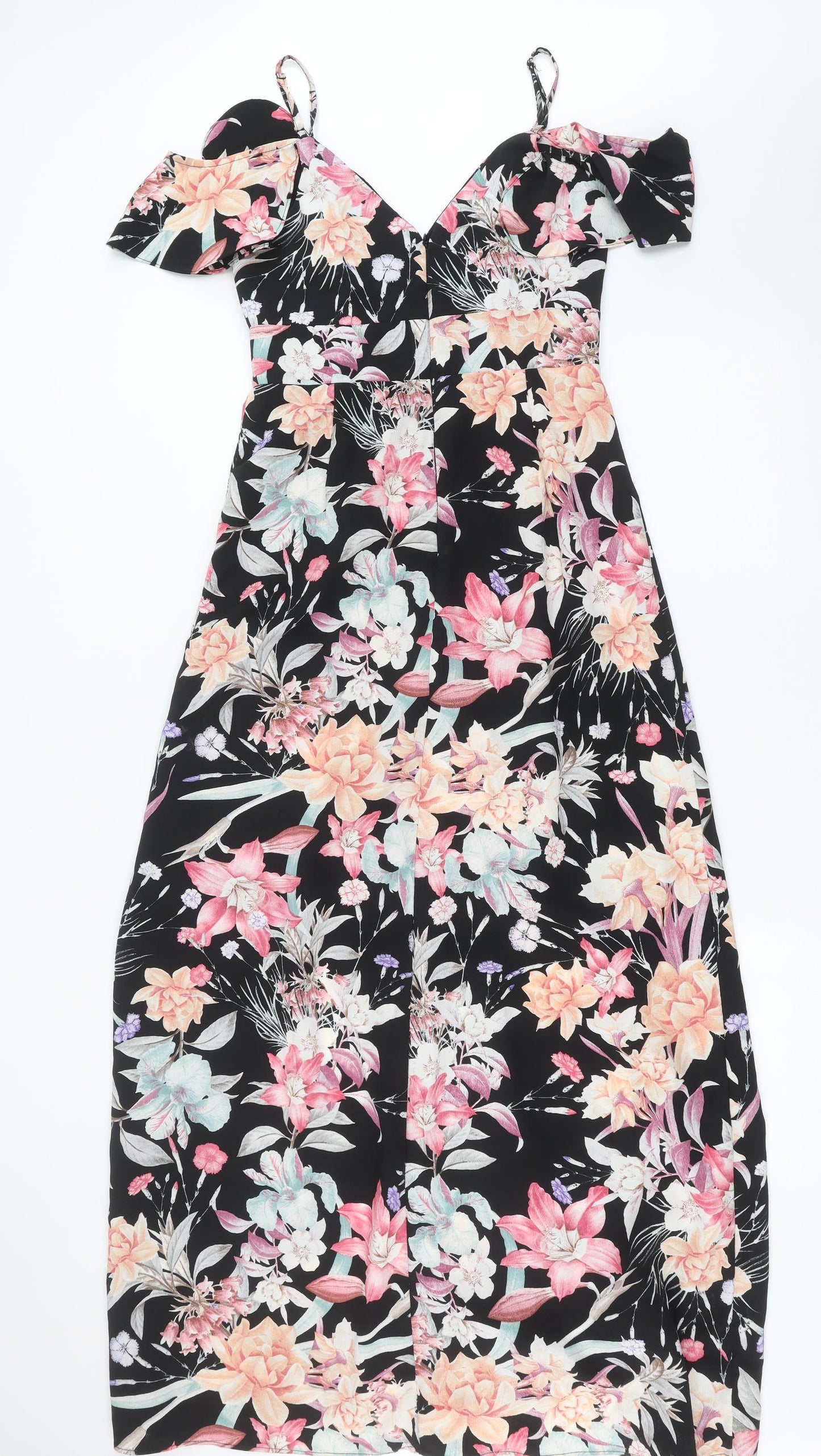 New Look Womens Black Floral  Maxi  Size 10