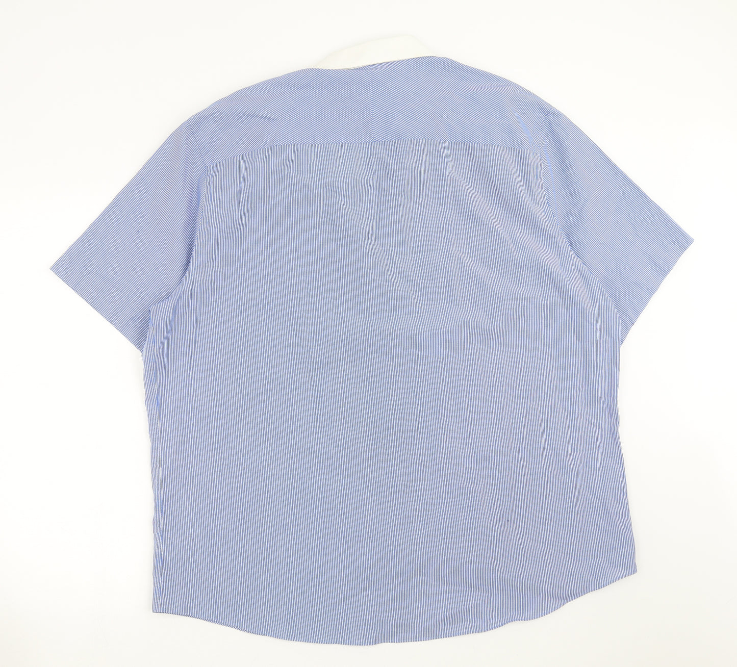 F&F Mens Blue Striped   Button-Up Size 18