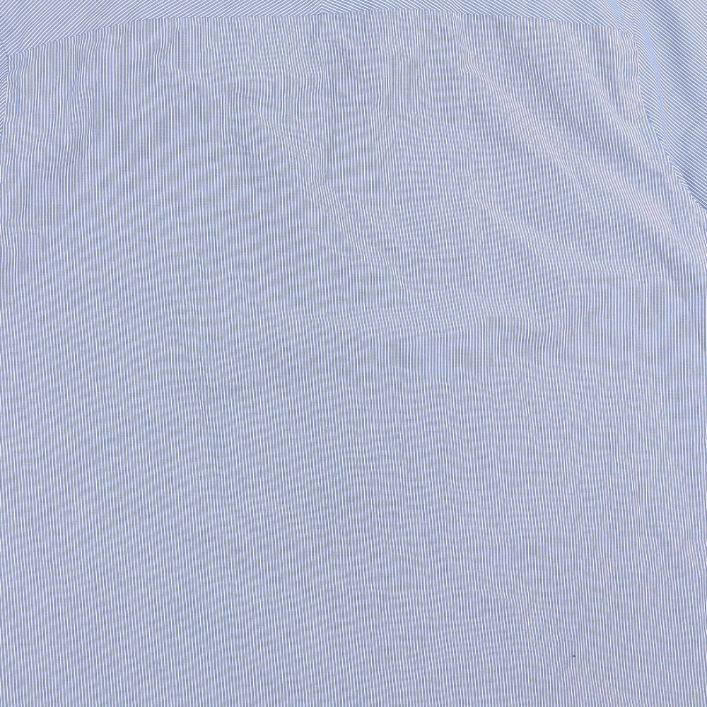 F&F Mens Blue Striped   Button-Up Size 18