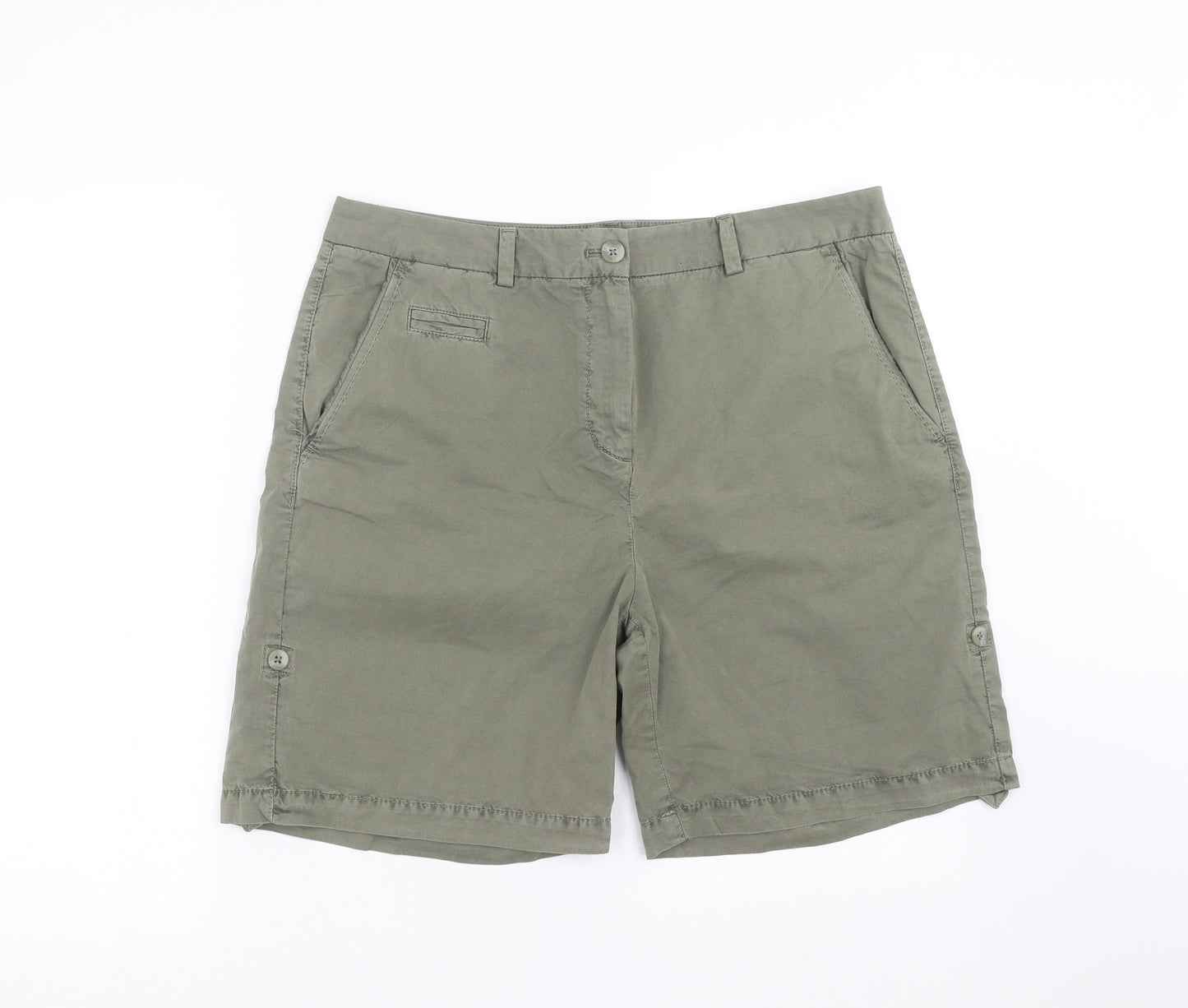 Marks and Spencer Womens Green   Chino Shorts Size 14
