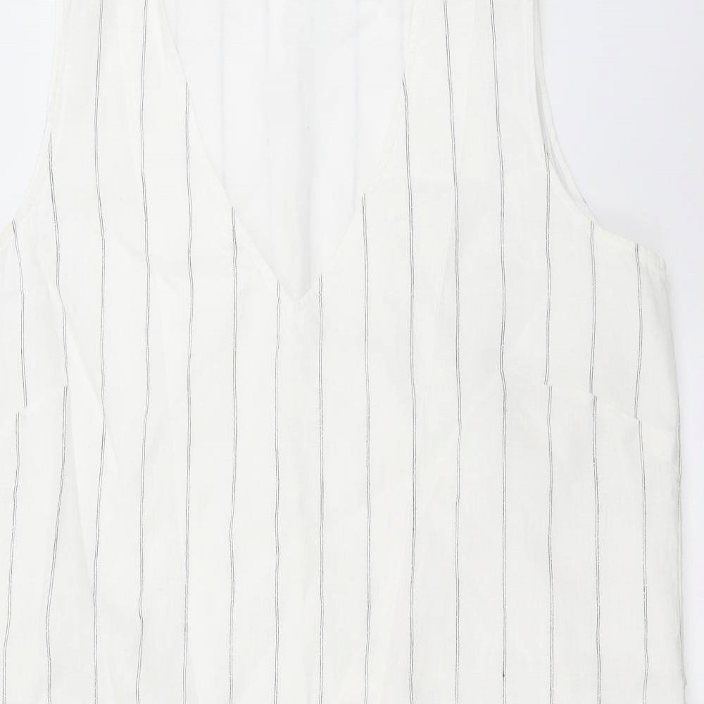 WHITE LABEL  Womens White Striped  Shift  Size 14