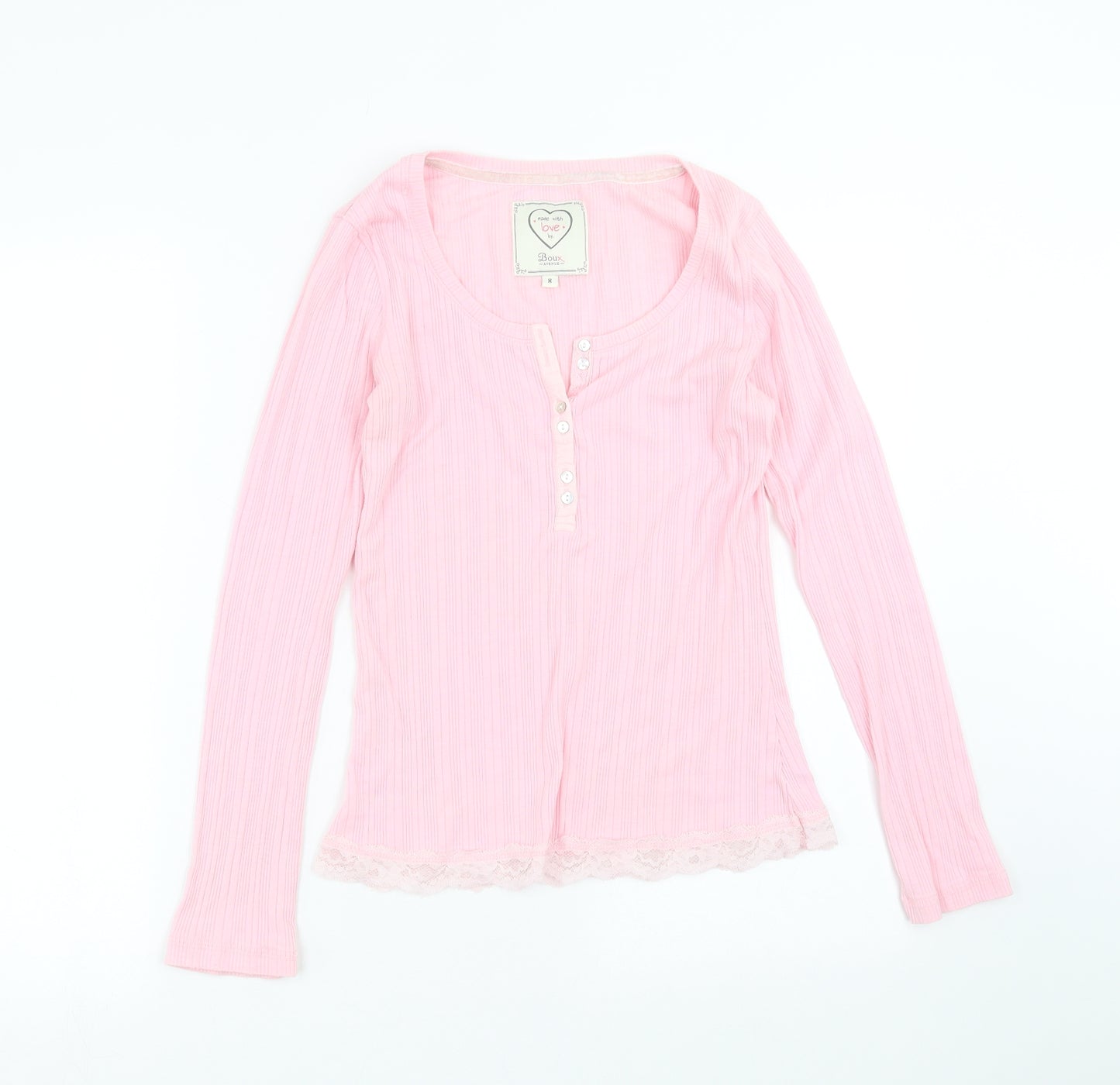Boux Avenue Womens Pink Striped  Top Pyjama Top Size 8