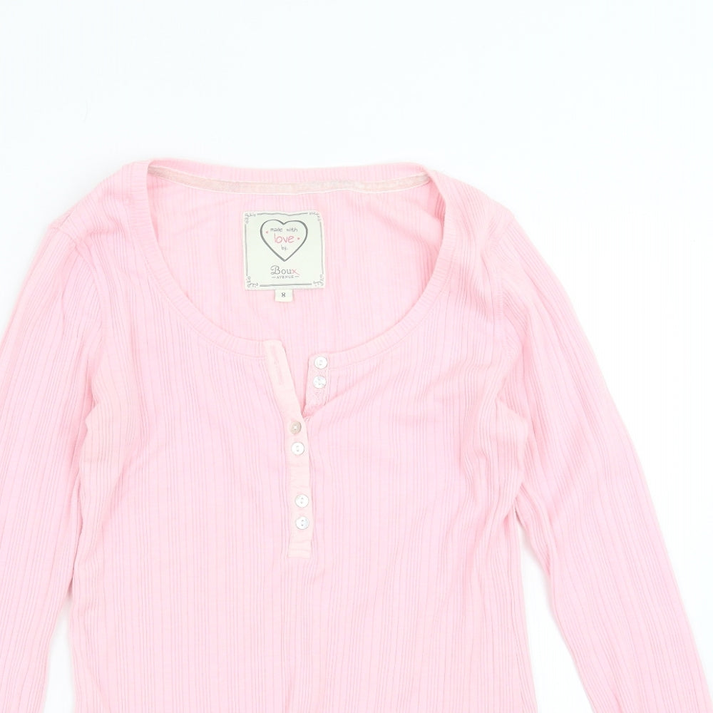 Boux Avenue Womens Pink Striped  Top Pyjama Top Size 8