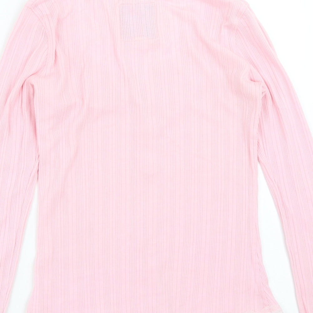 Boux Avenue Womens Pink Striped  Top Pyjama Top Size 8