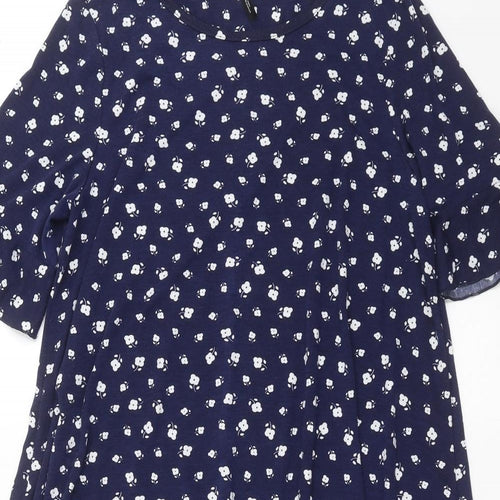 CAPSULE Womens Blue Floral  T-Shirt Dress  Size 12