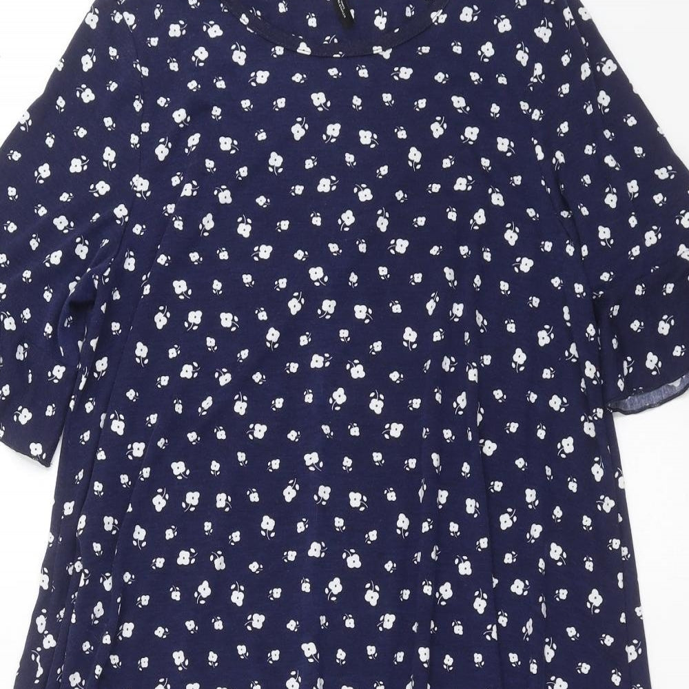 CAPSULE Womens Blue Floral  T-Shirt Dress  Size 12