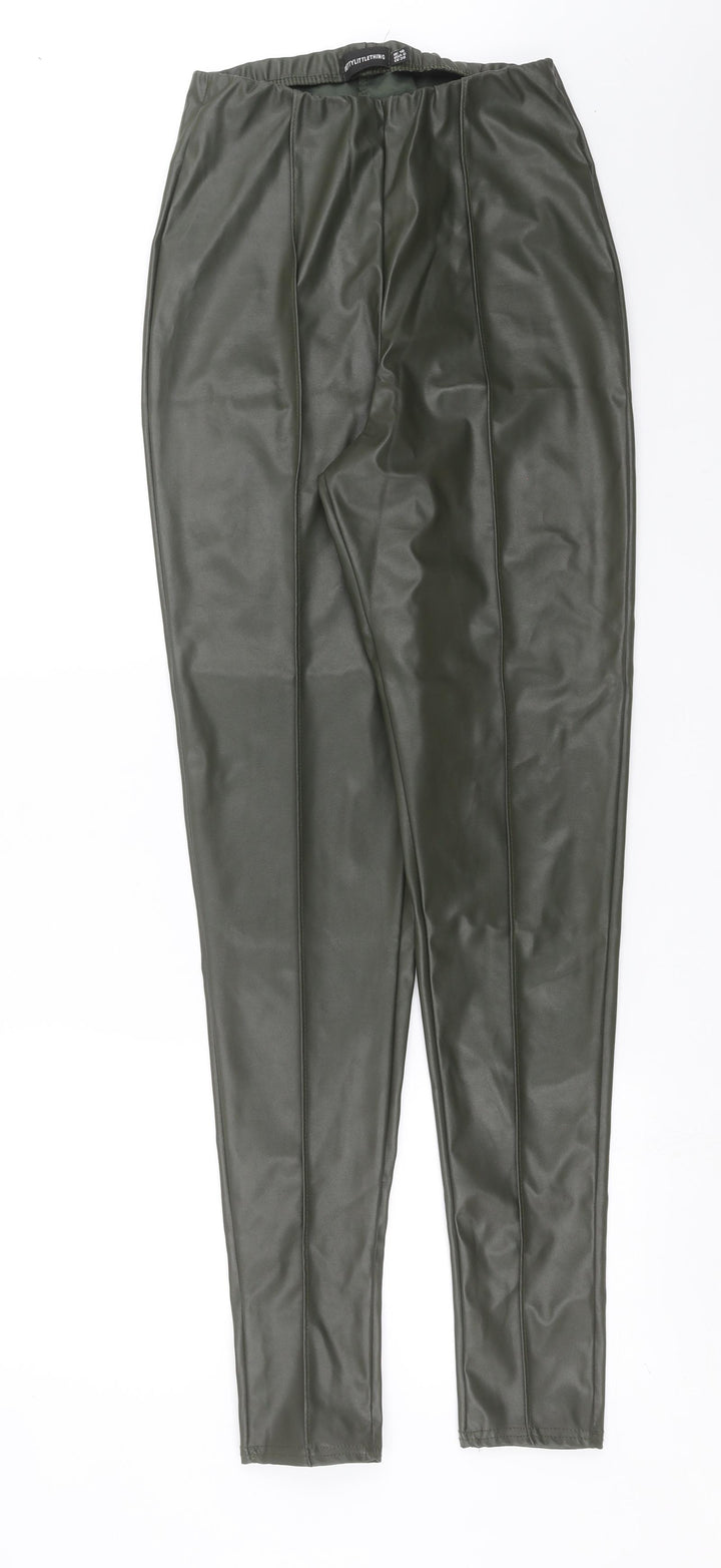 PRETTYLITTLETHING Womens Green   Trousers  Size 10 L32 in