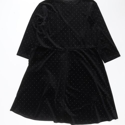 Papaya Womens Black   Wrap Dress  Size 16  - dotted pattern