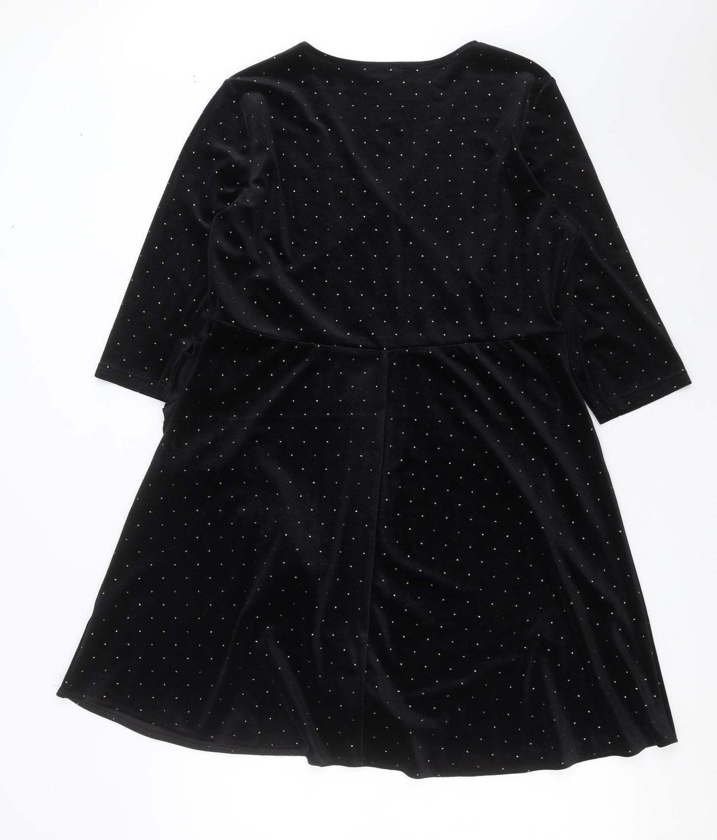 Papaya Womens Black   Wrap Dress  Size 16  - dotted pattern