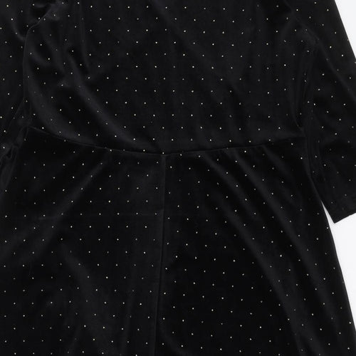 Papaya Womens Black   Wrap Dress  Size 16  - dotted pattern